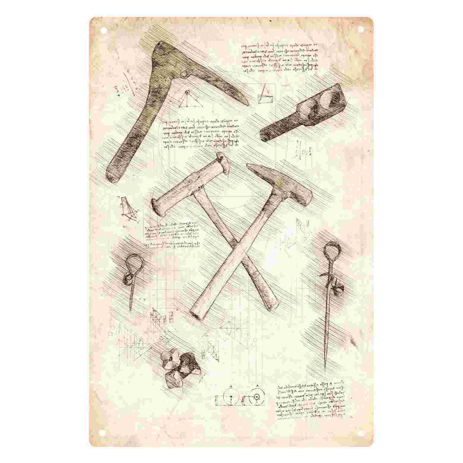 Gardening Tools Sketch - 2D PŁASKA 1 szt. Vintage Metalowa
